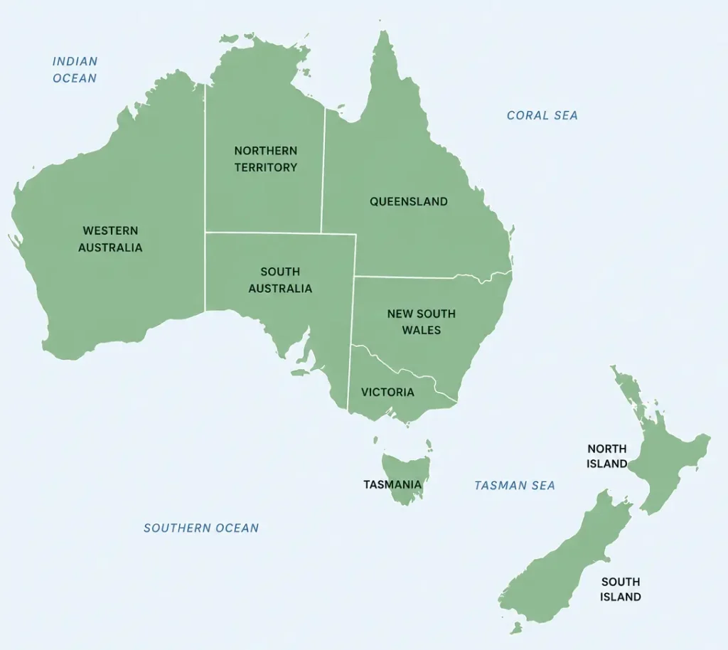 australia delivery map